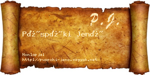 Püspöki Jenő névjegykártya